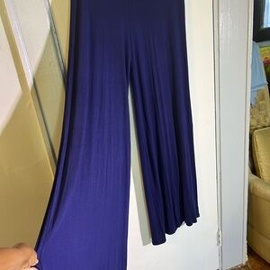 Navy blue high waisted wide legged pants